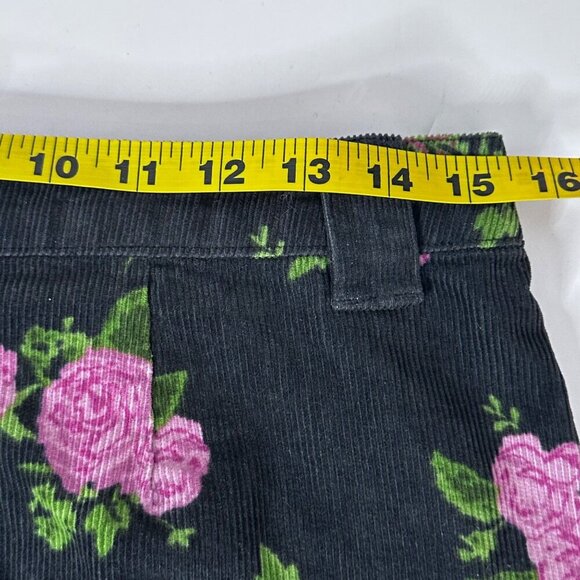 NWT Wild Fable Mini Skirt Corduroy Floral Womens S Dark Cottage Whimsigoth Pink - Picture 8 of 10